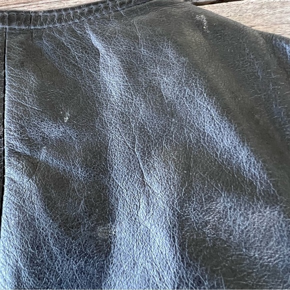 VTG 80s CHIA Distressed Leather Biker Vest Harley Davidson Eagle Patch Korea Med - Picture 12 of 16